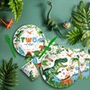 Suhelkit Dinosaur Two Rex Birthday Decorations Boy - Dinosaur Birthday Party Supplies, Paper Plate, Cup, Napkin, Fork, Dino Theme Dinosaur 2-Year-Old Birthday Party Decorations Tableware | 24 Guests