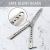 Butterfly Knife - 2 Pack Butterfly Knife Trainer Practice Tool Steel Metal - Folding Knife Unsharpened - Butterfly Knife Comb for Practicing Flipping Tricks, Balisong Trainer Black & Silver