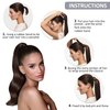Caliee Ponytail Hair Extension for Women Remy Human Hair Dark Brown Ponytail 22 Inch 90G Ponytail Extension Human Hair Wrap Around Ponytail with Magic Paste Long Pony Tail Hairpiece