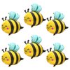 Cute Smile Face Bee Balloons Lovely Woodland Honeybee Balloons Bee Theme Birthday Supplies Party Decorations Baby Shower, 6 Pack Big Cartoon Bumblebee Mylar Foil Balloons Animal Party Balloons