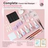 Saviland French Manicure Kit with Everything: Silicone French Tip Nail Stamp French Nails Kit for Beginners Easy French Nail Brush French Nail Tips Guide Stickers Fast French Tip Tool Acrylic Nail Kit