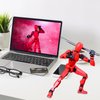 T-13 Creative Action Figure with Pose Stand,Anime Robot Building Toy Sets,Lucky Puppet Joints for Boys,Girls,Men,Women,Multi-Jointed Moveable Dummy Desk Decoration,Desktop Ornament for Game Lover,Red