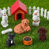 Rileryan 8PCS Miniature Dogs House Figurines Tiny Puppy Dog Sets Animal Figures Home Desk Fairy Garden Decor Cake Toppers Christmas Birthday Gift
