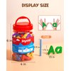 JoyCat 104 Pieces Magnetic Letters Numbers Alphabet Fridge Magnets ABC 123 Preschool Educational Learning Plastic Colorful Toy Set Uppercase Lowercase Math Symbols for Toddlers Kids