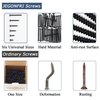 JEGONFRI #8 Modified Truss Head Black Wood Screws Assortment Kit, 132 pcs, Phillips Drive, Wood Screws, Screws, Screws Assortment, Screws Set, 6 Sizes (1/2”, 3/4”, 1”, 1-1/4”, 1-1/2”, 2”) (Black)