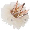 Mobestech Hair Clip, Beige Rhinestone Crown Hair Clip for Girls Princess Crown Hair Pin Crystal Tiara Bobby Pins, 1 Count