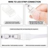 10 Pcs LED Strip Connectors 32.8ft RGB Extension Cable Wire Cord Kit Transparent Solderless Track Lighting Connector for Waterproof or Non Waterproof LED RGB Strip Light