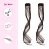 REECHO Long Side Air Bangs, Wavy Curly Clip in Curtain Bangs Front Side Bangs Face-Framing Highlights for Women Daily Use 2 PCS Set Long Temples (12 Inch, Grey/Brown/Silver/White Mixed)
