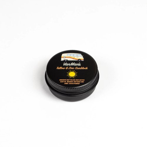 Vanman’s - Tiny Zinc and Tallow Sunscreen - Water Resistant 20 SPF Grass-Fed/Finished Beef Tallow Sunscreen with Olive Oil, Beeswax - Mineral Sunscreen with Non-Nano Minerals - 0.25 oz