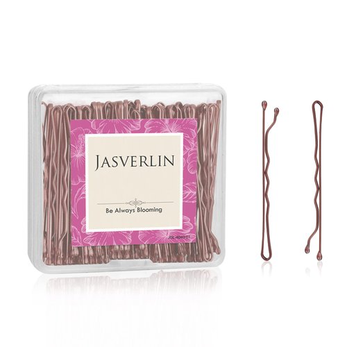 JASVERLIN 100 Pcs 2 Inch Bobby Pins Brown Premium Hair Pin Hairpin Styling Pins for Women Girls Long Thick Hair Accessories Decorative Firm Hold Bulk