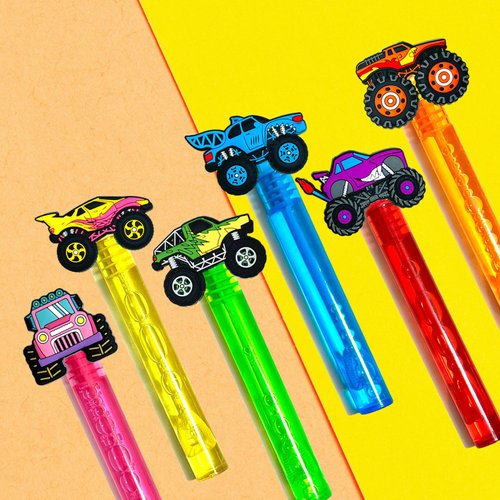 uoyoi Monster Truck Party Favors,24Pcs Truck Bubble Wands for Kids,Car Bubble Wand for Monster Truck Birthday Party Supplies,Classroom Prizes Pinata Goodie Bag Stuffers Gift