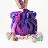 Metallic Dice Games FanRoll Purple Velvet Compartment Dice Bag with Pockets: Nebula, Role Playing Game Dice Accessories for Dungeons and Dragons