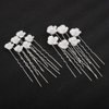 Rumtock 12pcs Pottery White Flower Hair Piece for Women Girls Wedding Bridal Hair Piece Hair Styling Jewelry for Women Girls Handmade Jewelry Set (Silver)
