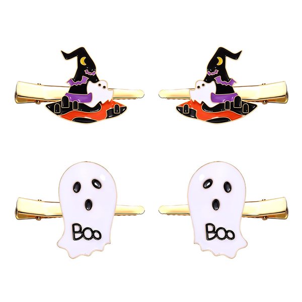 Halloween Hair Clips for Women Cute Boo Ghost Pumpkin Jack O'Lantern Witch Hat Harpins Halloween Hair Accessory Jewelry Gifts for Women