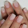 YoYoee Short Press on Nails Square False Nails Cute Pink Gradiet Fake Nails Acrylics Full Cover Nails Tips for Women and Girls 24PCS