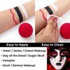 Hallowen Joker Clown Makeup Kit, Black White Clown Make Up Face Body Paint + Red Nose, SFX Makeup Set for Teens and Adults Clown Art Costume Makeup
