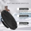 INNERNEED Food-Grade Soft Silicone Body Scrubber Shower Brush, with Scalp Massager Shampoo Brush, Wet & Dry Manual Scalp Care Hair Washing (Black)