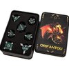 ORIFANTOU 7PCS Metal DND Dice Set Green D&D Dice with Box, Debris RPG D and D Dice Dungeons and Dragons Role Playing Game Polyhedral Dice Set D20 D12 D10 D8 D6 D4