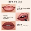 YUANLI Lip Stain Marker Pen, Lip Liner and Lipstick 2 in 1, Long Lasting Waterproof Matte Lip Tint Stain for Women, Hydrating and Waterproof 24 Hour Lip Liner Pencil & Liquid Lipstick - 08