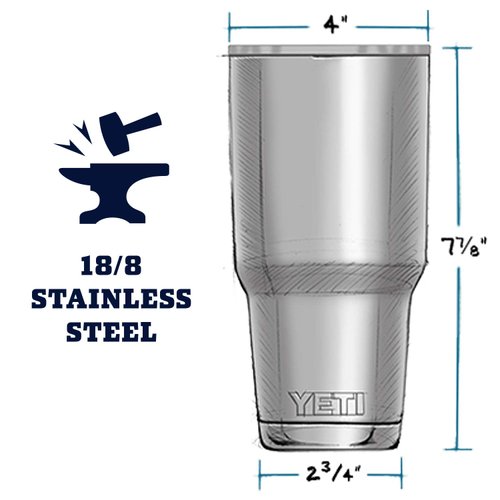 YETI Rambler 30 oz Stainless Steel Vacuum Insulated Tumbler w/MagSlider Lid, White