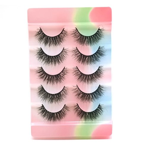 Mink Lashes Bulk tray 3D 15mm Natural Eyelash Soft Wispy Lashes Five Pairs (15mm D03)
