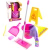 Children Cleaning Toy Playset with Mop, Brush, Bucket, Caution Sign, Pretend Play Broom and Mop Set for Kids Ages 3 4 5 6+ Christmas Birthday Party Gift for Girls Boys