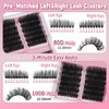 Fluffy Lash Clusters 12-20mm Left&Right Lashes 80D+100D Cat Eye Wispy Eyelash Clusters 216 PCS D Curl Thick Volume Individual Lashes 3D Soft DIY Cluster Eyelash Extensions at Home by Anforlin