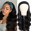 Hedy 180% Headband Wigs for Black Women Body Wave Headband Wig Human Hair Wigs Glueless 10A Brazilian Virgin Hair Machine Made Wigs Headband Wig Natural Color 22 Inch