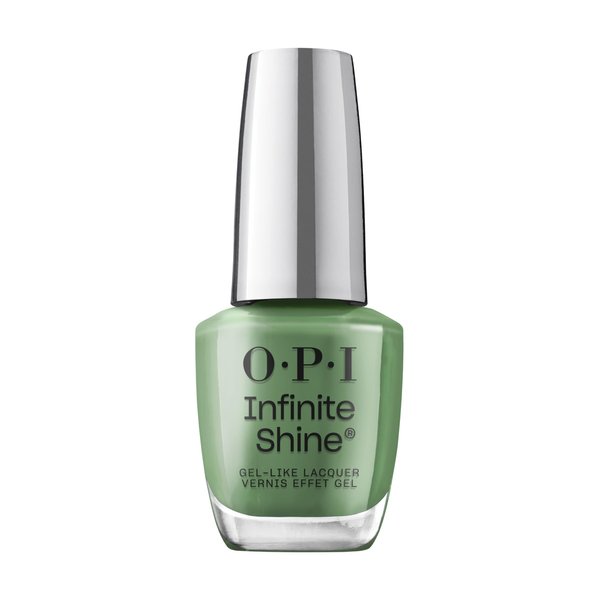 OPI Infinite Shine Long-Wear Dark Crème Finish Opaque Green Nail Polish, Up to 11 days of wear & Gel-Like Shine, Happily Evergreen After, 0.5 fl oz