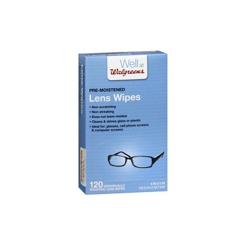 Walgreens Pre-Moistened Lens Wipes, 120 ea