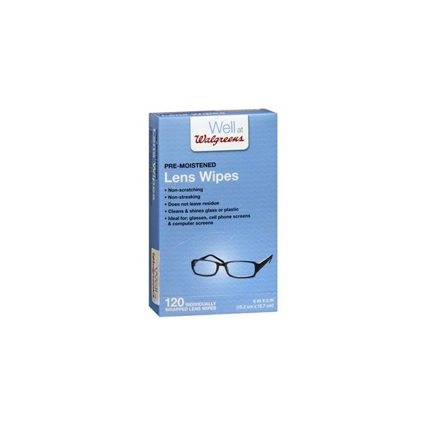 Walgreens Pre-Moistened Lens Wipes, 120 ea
