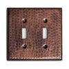 Monarch Abode 17008 Double Switch Hand Hammered Toggle Decorative Wall Plate Switch Plate Outlet Cover, 2-Gang, Pure Copper