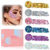 Boko 6pcs Body Glitter Gel, 60ML Total Iridescent Sparkle Chunky Glitter Gel for Face Hair Body Makeup, Cosmetic Face Glitter Lotion for Halloween Christmas Concert Party Themed Rave Accessories