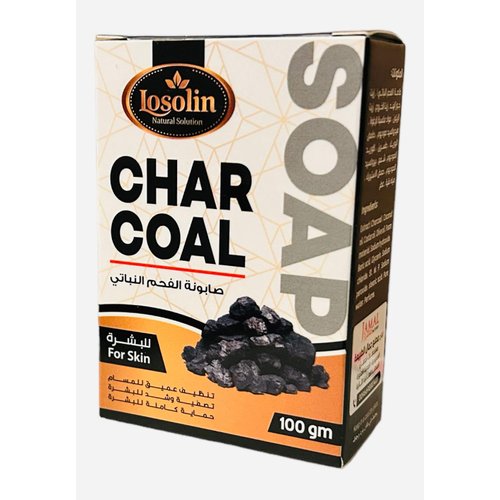 Losolin Activated Charcoal Soap Bar for Men and Women | Detoxifying, Moisturizing, and Vegan | for Eczema, Psoriasis, Face, Body, Men Women Teens with Oily Skin | 100 gm 3.52 oz