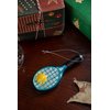 2 Count Glass Tennis Racket Racquet with Ball Christmas Ornaments for Christmas Tree
