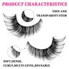 LoveOurHome 7 Pairs Faux Mink Fake Eyelashes Fluffy False Eyelashes Cat Eye Wispy Lashes Natural Look Lash Extension Eye Lashes 7-17mm 6D Volume Strips False Lashes with Tweezer for Women Teen Girls