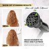 Herbishh Hair Dryer Diffuser Attachment for Even Heat Distribution, Universal Fit for Curly, Thick & Wavy Hair, Reduces Frizz & Adds Volume, Gifts for Her, Adjustable from 3.5 to 8 cm (Black)