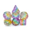 Dice DND Dice Set Glitter Rainbow Dice Fit Dungeons and Dragons D&D RPG Role Playing Game Pathfinder MTG Table Game Transparent Polyhedral Dice Set (Sparkly Rainbow)