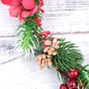 Minkissy Christmas Flower Crown Flower Hairband Christmas Headband Floral Wreath Garland With Holly Berry Leaves Christmas Hair Accessories For Woman Girls