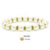 Accents Kingdom Women's Magnetic Bracelet White Tuchi Simulated Pearl Bracelet with Simulated Citrine Crystal, 7.5"