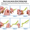 Offset Bass Fishing Hooks, 100pcs Wide Gap Worm Hooks 3X High Carbon Steel Bait Jig Fish Hooks for Bass Trout Saltwater Freshwater