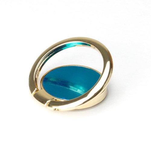 [2 Pack] Round Mirror Design Cell Phone Ring Holder Stand, 360 Degree Rotation and 180 DegreeAdjustable Finger Ring Kickstand with Polished Metal Phone Grip (Gold)