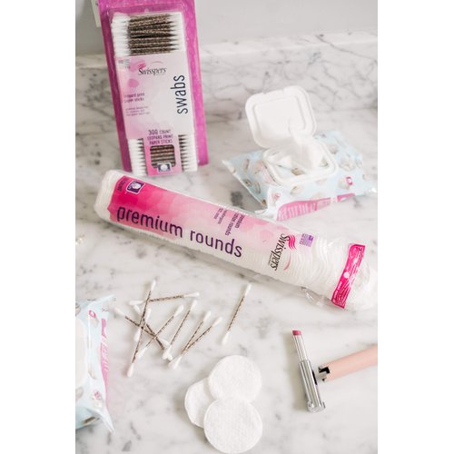 Swisspers Premium Cotton Rounds, Hypoallergenic, 80 Count, Pack of 6 (480 Rounds Total)