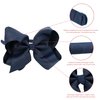 MEEDEE Navy Headband with Bow Fashion Solid Grosgrain Ribbon Hair Bows Big Bow Headbands for Girls Toddler Teens Kids Holiday Dress Decoration Makeup Cosplay Party Headwear Handmade