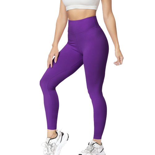 VALANDY Womens Leggings High Waisted Tummy Control Stretch Yoga Pants Workout Running Tights for Women Purple Plus Size