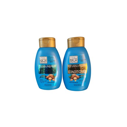 Pro Silk Salon Clean Repair Argan Oil Shampoo and Conditioner Set, 14 Fl Oz