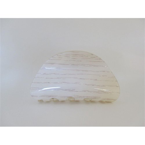 Glossy white washed wood effect hair claw clip