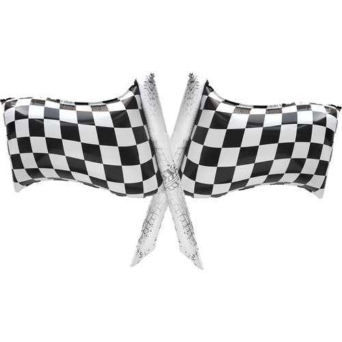 PANRRPERS 2 PCS Checkered Balloons Black and White Racing Flag Balloon Checkered Flag Helium Balloons for Race Car Themed Birthday Party Birthday Decorations