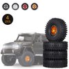 GoolRC 4PCS 1.9 Inch RC Crawler Rubber Tires with Metal Rim for 1/10 RC Rock Crawler Traxxas TRX-4 TRX-6 Axial Scx10 90046 RC4WD RC Car Parts (Golden)