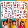 12-Pack Valentine's Day and Butterfly Temporary Tattoo Stickers – 2.9 x 4.7 Inch Cute Fake Tattoos for Kids and Adults – Perfect for Festivals, Cosplay, and Parties